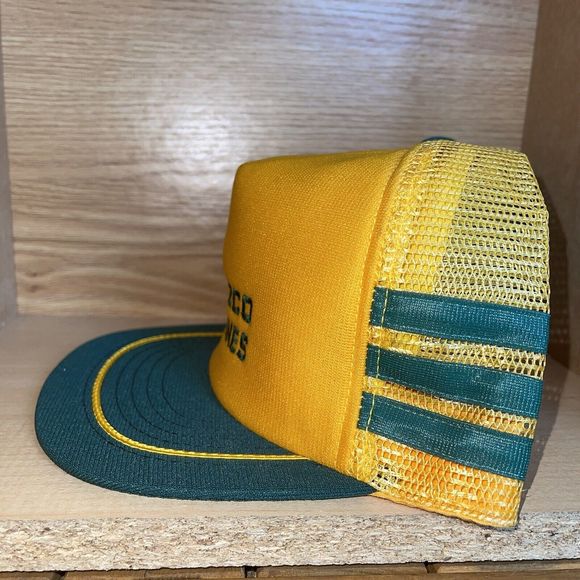 Vintage Azco Hennes Triple 3 Stripe Trucker Hat Snapback NOS Cap - Picture 5 of 8